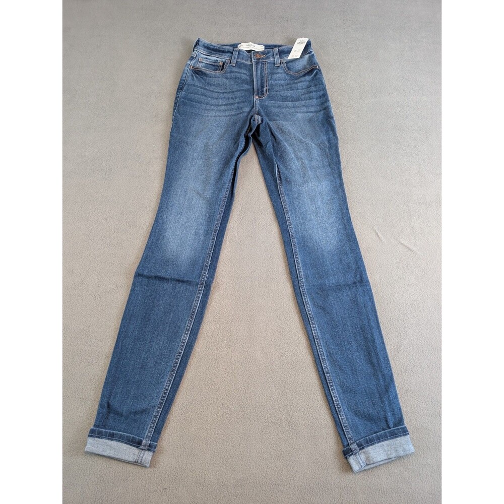 Hollister Curvy High Rise Super Skinny Jeans W26 Long 2L NWT Dark Wash Women's